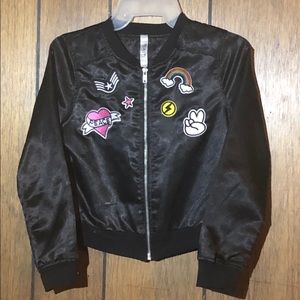 Beauties kids jacket size L with cute iron ons